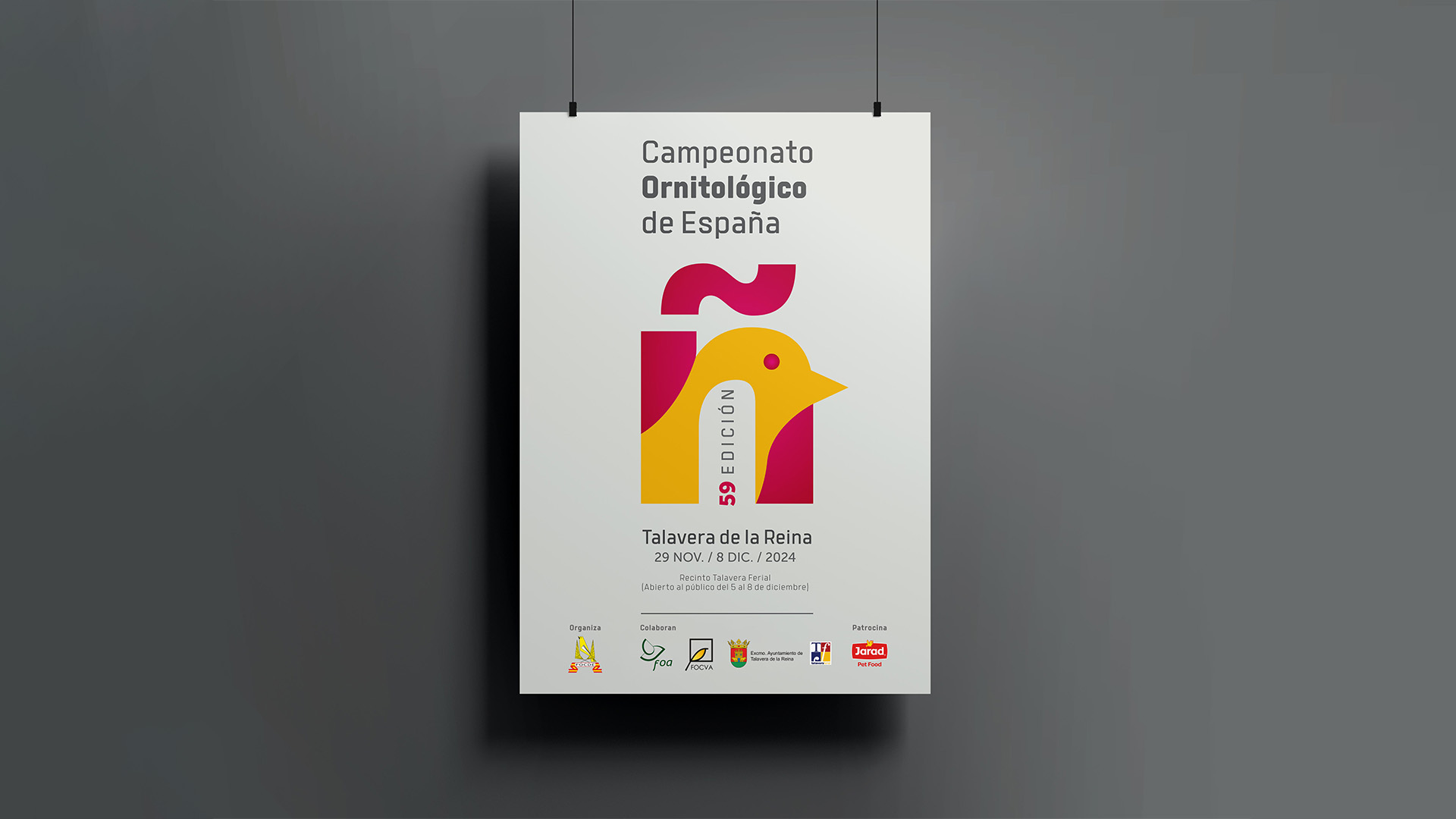 Diseño de cartel para el Campeonato de España de Ornitología organizado por FOCDE en 2025.