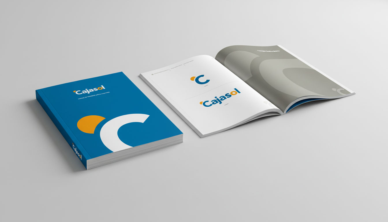 Portada del manual de Identidad corporativa Cajasol.