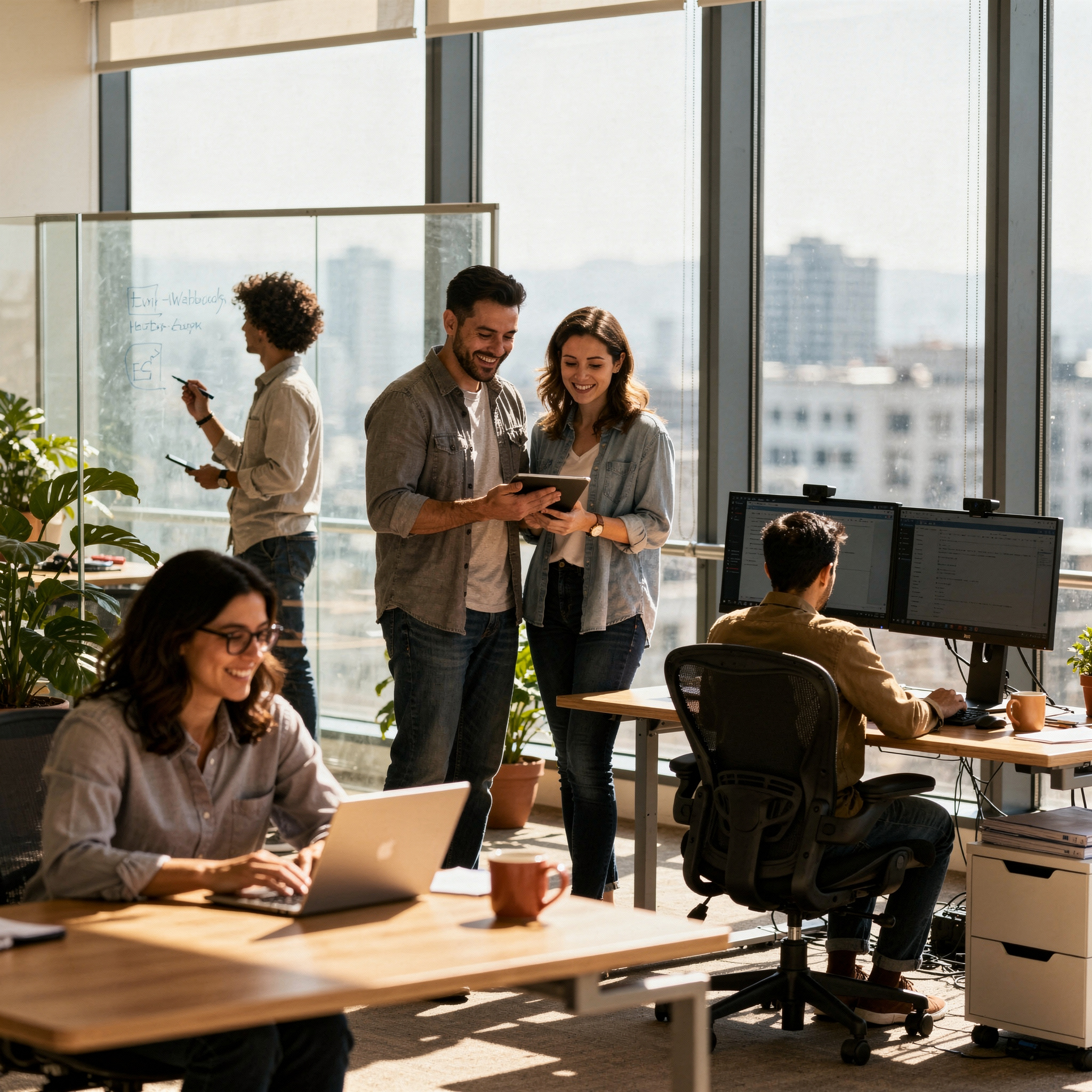 Aplicaciones de identidad corporativa coherentes en una empresa con estrategia de marca profesional