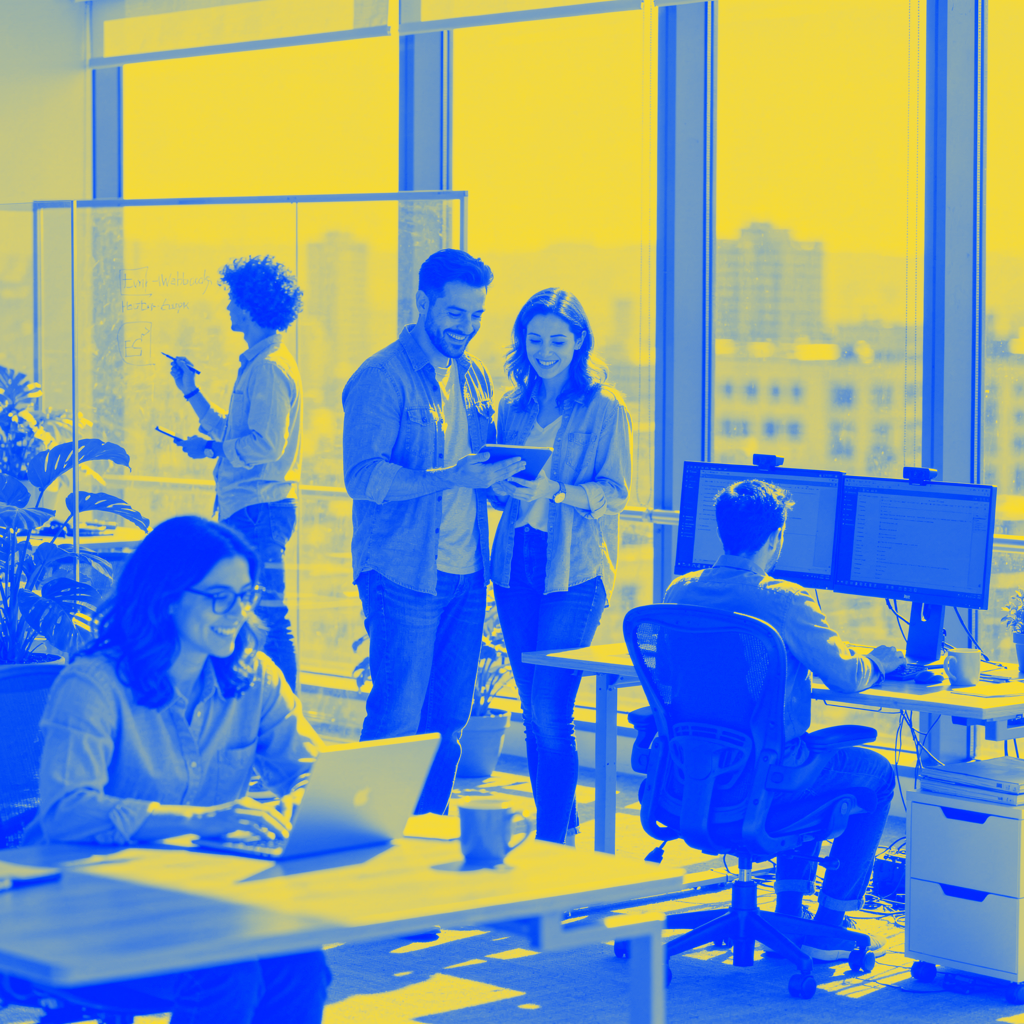 Aplicaciones de identidad corporativa coherentes en una empresa con estrategia de marca profesional